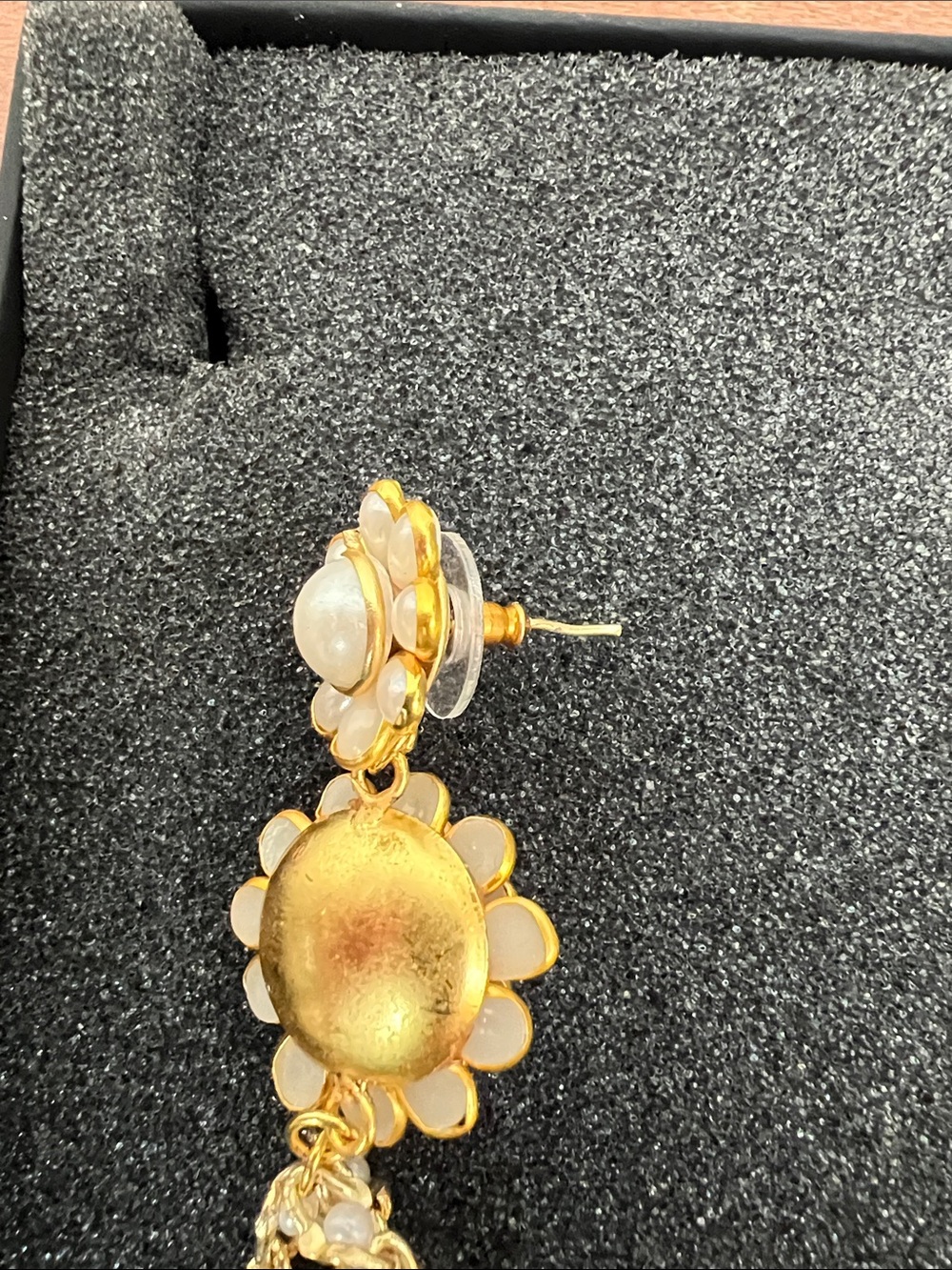 SHASHI Pearl Floral Tassel Drop Earrings - Picture 5 of 8